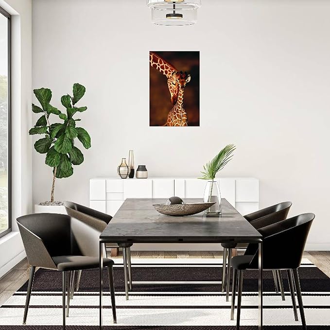 Canvas Wall Art Prints Giraffe and Baby by Lantern Press, Animals Decor, 24" x 36"