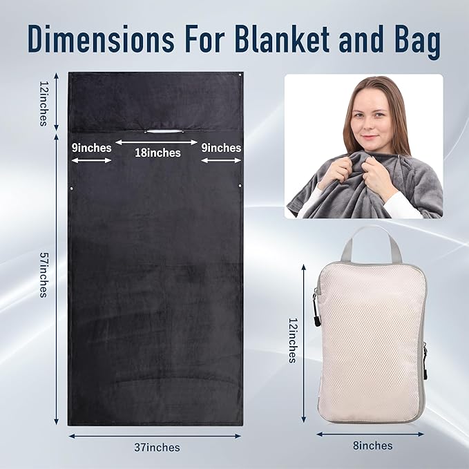Travel Blanket Airplane Compact-Bag Settravelblanket Travel Blanket Airplane Compact with Bag Travel Essentials for Airplane Long Flight Essential for Women, Men, Kids