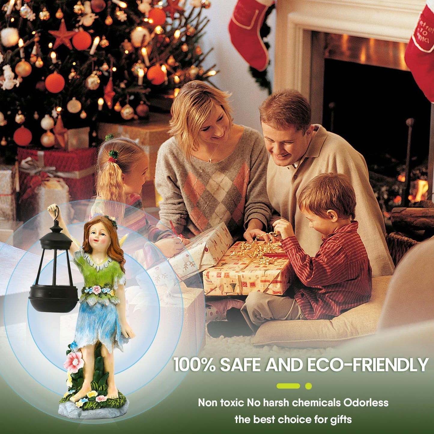 Fairy Garden Statue Solar Garden Fairy with Lantern Light Outdoor Decoration Waterproof Solar Sculpture for Patio Yard Lawn Gift for Mom Grandma