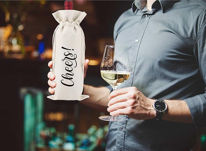 Holiday Wine Bag Gifts,For Mother, Daughter,Son,Friend Wine Bags Present,Goody Bag,Party Favor Bag,Reusable Wine Bag With Drawstring,L47