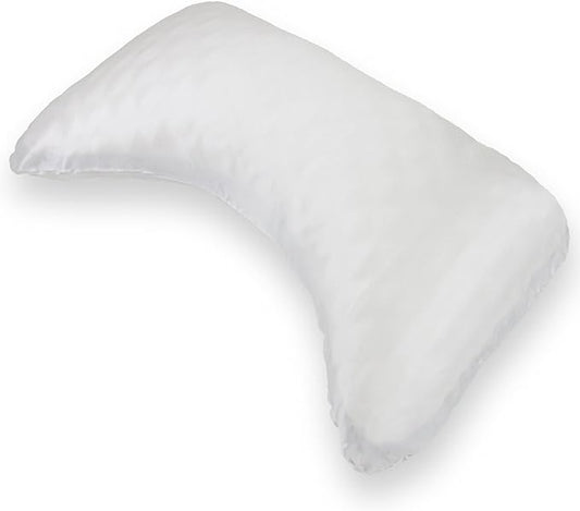 Honeydew Organic Silk Side Pillow Curved Pillowcase - The Ultimate Luxury Pillowcase to Reduce Wrinkles and Improve Skin and Hair Health - King Size (Powdered Sugar White)