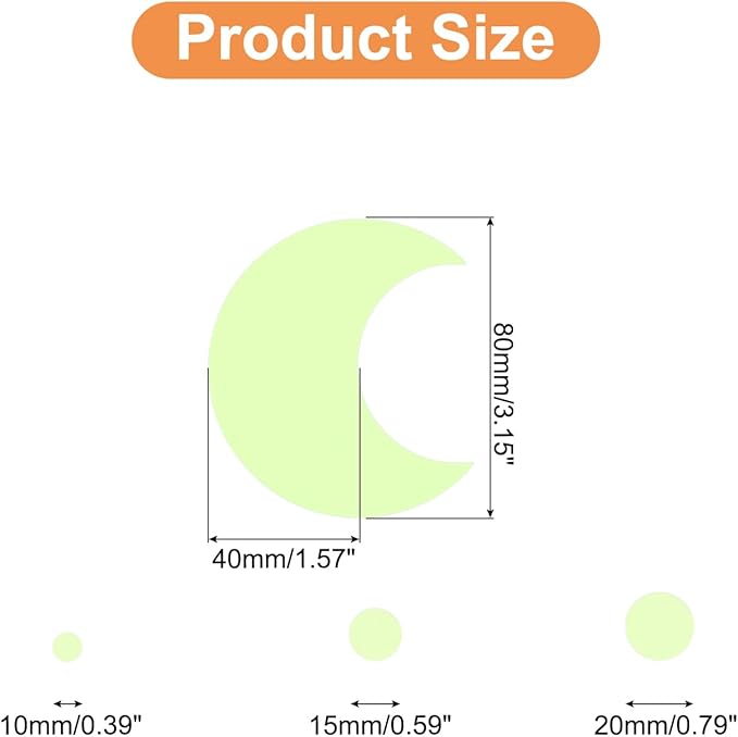 uxcell Glow Dots and Moon, Glow in The Dark Ceiling Stickers, 252 Dots Wall Decals Glowing Decal Decoration for Ceiling and Wall