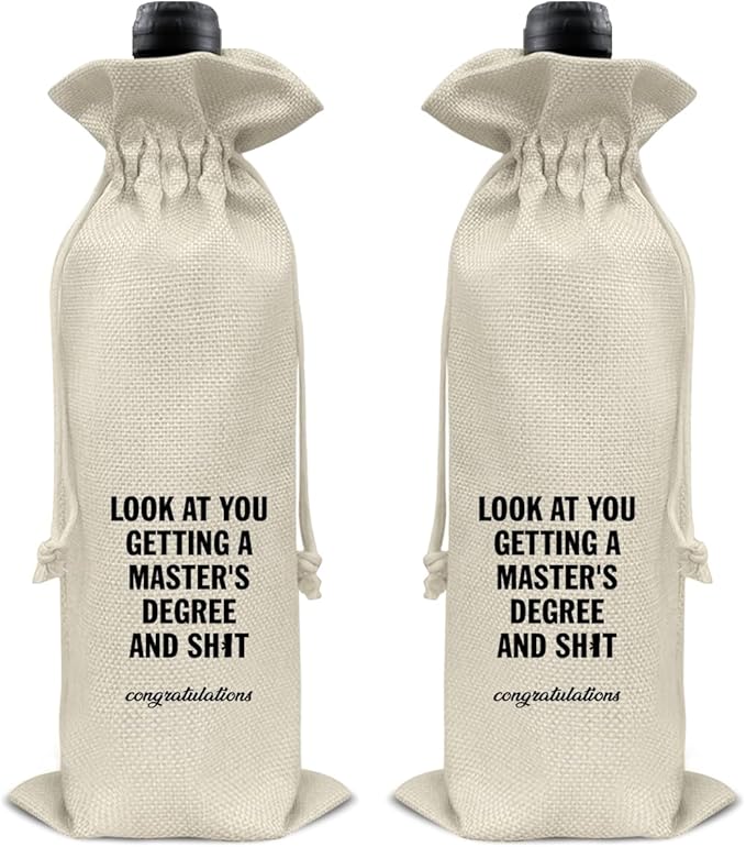 HOIJAUMAI Masters Degree Graduation Gifts Masters Graduation Gift Graduation Wine Bag Master's Degree Wine Gift Bags