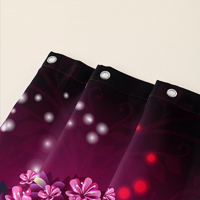 AILONEN Romantic Love Theme Shower Curtain for Girls Pink Love Tree Floral Valentine Bathroom Decor,Swan Couple Lover Bath Curtain 48" W*72" H Polyester Waterproof Bathroom Curtain with Hooks