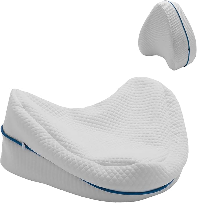 Upgrade Invisible Zippered Pillow Cover Compatible with Contour Legacy Knee Pillow,Anti-Pilling and Washable Legacy Leg and Knee Foam Support Pillow Cover Only (White)