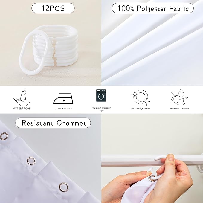 AILONEN Romantic Love Theme Shower Curtain for Girls Pink Love Tree Floral Valentine Bathroom Decor,Swan Couple Lover Bath Curtain 72" W*96" H Polyester Waterproof Bathroom Curtain with Hooks