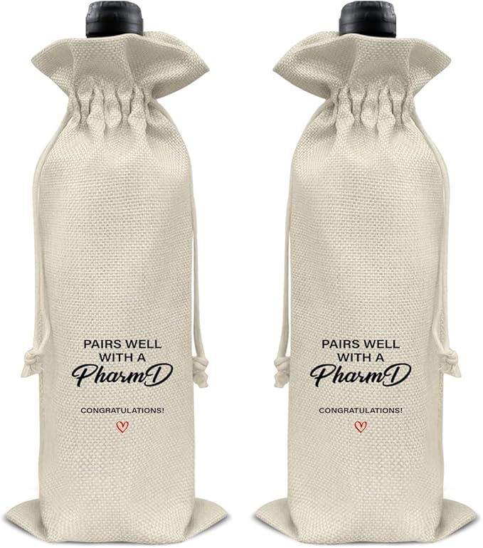 HOIJAUMAI PharmD Graduation Gift Doctor of Pharmacy Graduation Gifts Doctor of Pharmacy Graduation Wine Bag Pairs Well with a PharmD Wine Gift Bags for Women Men