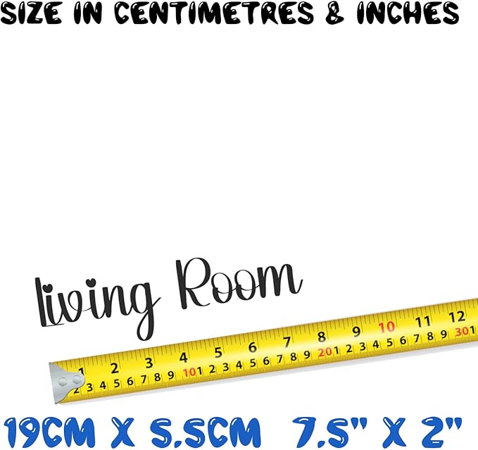 Home Door Sign Stickers - Bedroom Décor - Bathroom Door Sign - Toilet - Kitchen - Living Room (Living Room)