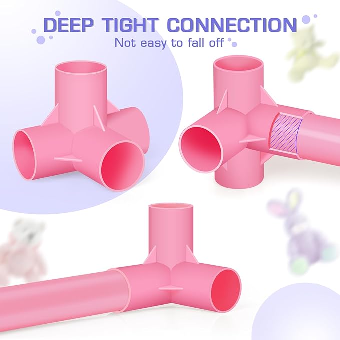 Trycooling Stuffed Animal Storage Zoo Stuffed Animal Holder Space Save Vertical Stuffed Animals Storage PVC with Elastic Band and Net for Playroom Birthday Gift for Bedroom Nursery (Pink 1)