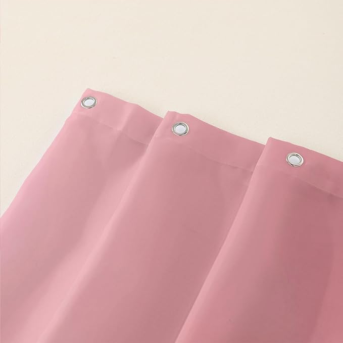 AILONEN Girls Pink Shower Curtain for Bathroom, Rose Flower and Cute Kawaii Dog Cat Pattern Bathroom Decor 72" W*84" H Bath Curtain Polyester Waterproof Shower Curtain with 12 Hooks