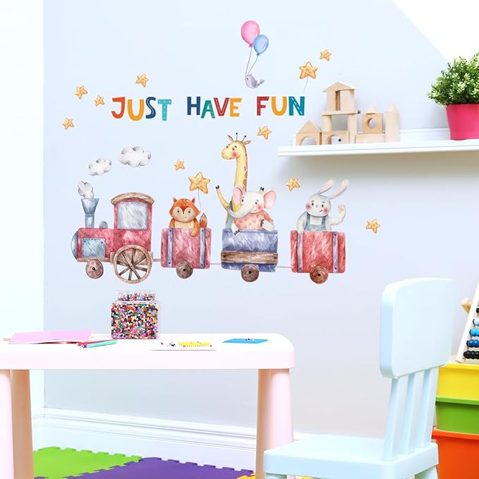 Fun & Colorful Wall Decal - 65cm/25.6in Finished Size, Includes 60x30cm Sheet & Bag Packaging for Easy Decorating