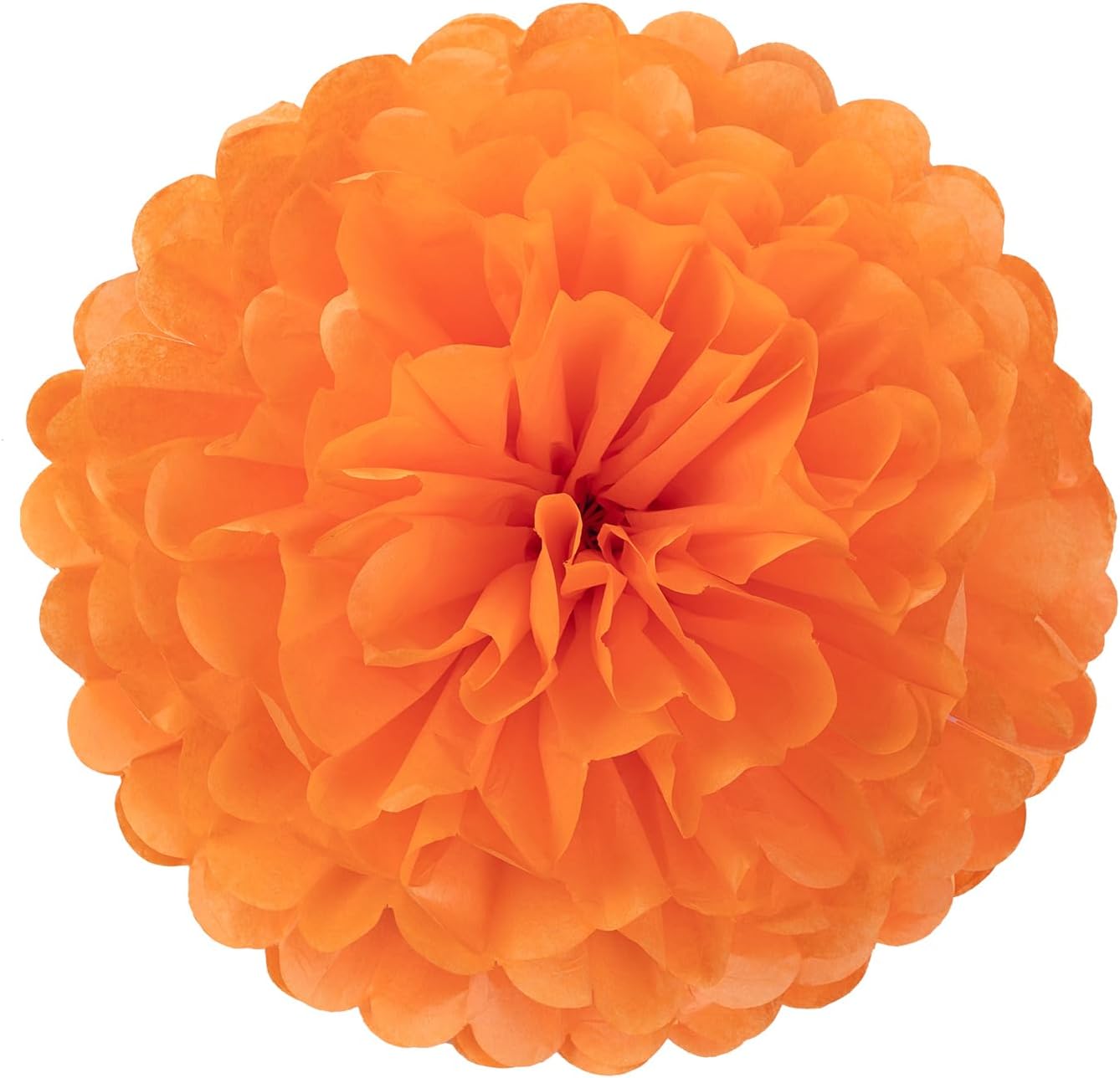 MISU Orange Navy Blue Tissue Paper Pom Poms Party Decorations Paper Flowers, 10 Inch, Pack of 18