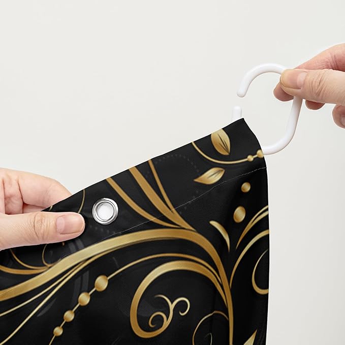 AILONEN Girls Rose Floral Shower Curtain 72" W*84" H for Bathroom, Gold Yellow Flower Butterfly Bathroom Curtain,Women Teen Girls Flower Bath Curtain Polyester Waterproof Bath Curtain with 12 Hooks