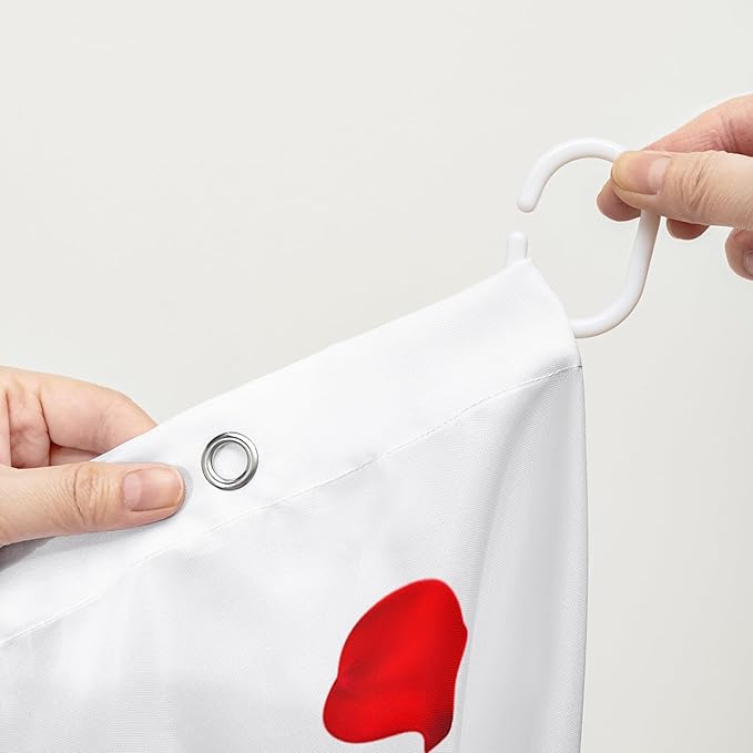 AILONEN Rose Flower Shower Curtain for Bathroom,Red Rose Bathroom Curtain for Girls Women,Romantic Flower Bath Curtain 36" W*72" H Polyester Waterproof Bathroom Curtain with Hooks