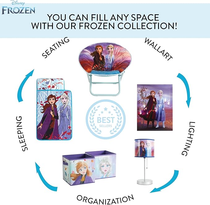 Idea Nuova Frozen 2 Pop Up Hamper Featuring Anna & Elsa, with Durable Carry Handles, 21" H x 13.5" W X 13.5" L