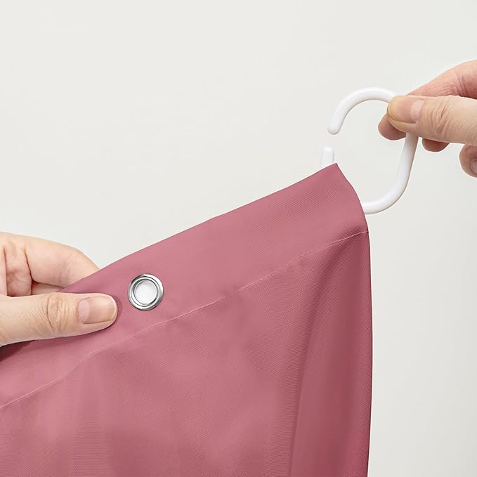 AILONEN Girls Pink Shower Curtain for Bathroom, Rose Flower and Cute Kawaii Dog Cat Pattern Bathroom Decor 48" W*72" H Bath Curtain Polyester Waterproof Shower Curtain with 12 Hooks