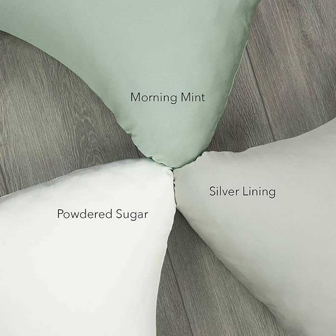 Honeydew King Side Pillow Case - Fits The Scrumptious and Essence Curved Pillows for Side Sleepers - Comfortable and Soft Cooling 100% Viscose Made from Bamboo - King Size (Powdered Sugar White)