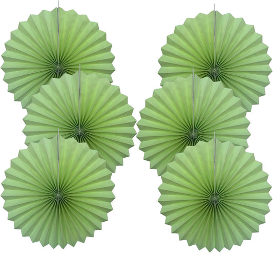 Green Hanging Paper Fans,Green Accessories Paper Decorations for Party,Army Birthday Party Decorations,Lime Green Decor 16in Hanging Paper Fans 30 Color DIY Set （Light Green）)