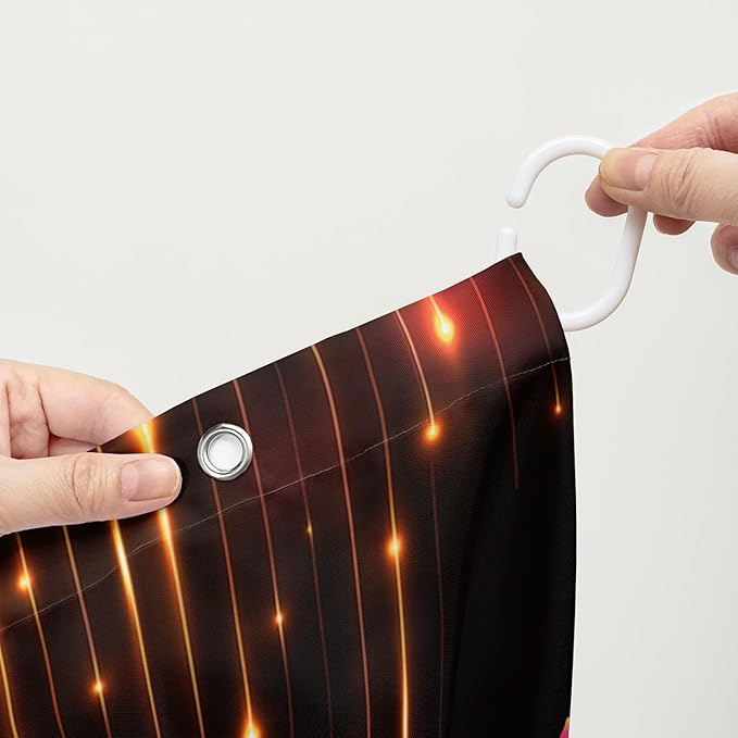 AILONEN Red Rose Flower Shower Curtain,Red and Black Shower Curtain,Romantic Flower Couple Lover Bath Curtain,Rose Themed Bathroom Decor,Waterproof 72" W x 72" H