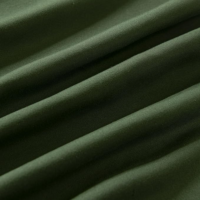 Bed Skirt Full Size Ruffled Bed Skirts with Split Corners, 14 Inch Drop Dust Ruffle Bed Skirt with Platform, Green