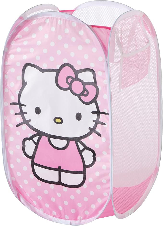 Sanrio Hello Kitty Pop Up Hamper with Durable Carry Handles, 21'' H x 13.5'' W X 13.5'' L