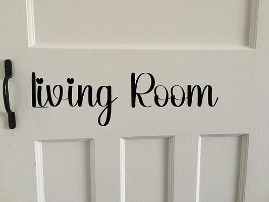 Home Door Sign Stickers - Bedroom Décor - Bathroom Door Sign - Toilet - Kitchen - Living Room (Living Room)