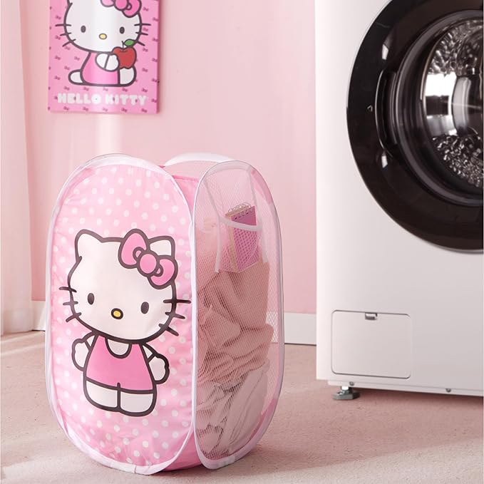 Sanrio Hello Kitty Pop Up Hamper with Durable Carry Handles, 21'' H x 13.5'' W X 13.5'' L