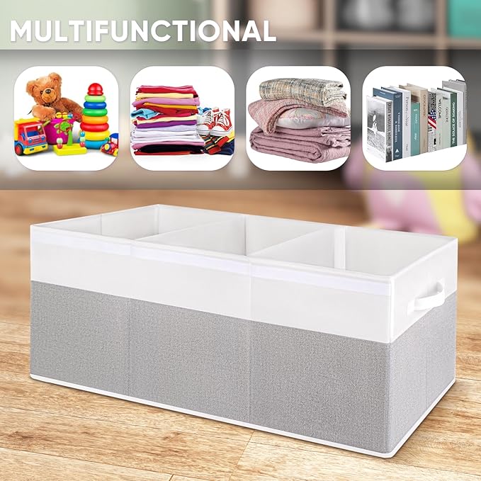 Kids Toy Box, Extra Large Toy Chest for Boy and Girl, 118L Toy Storage Organizer Stuffed Animals Holder with Removable Divider and Sturdy Handle for Nursery, Bedroom, Living room, 36"L x 12.6"W x 16"H