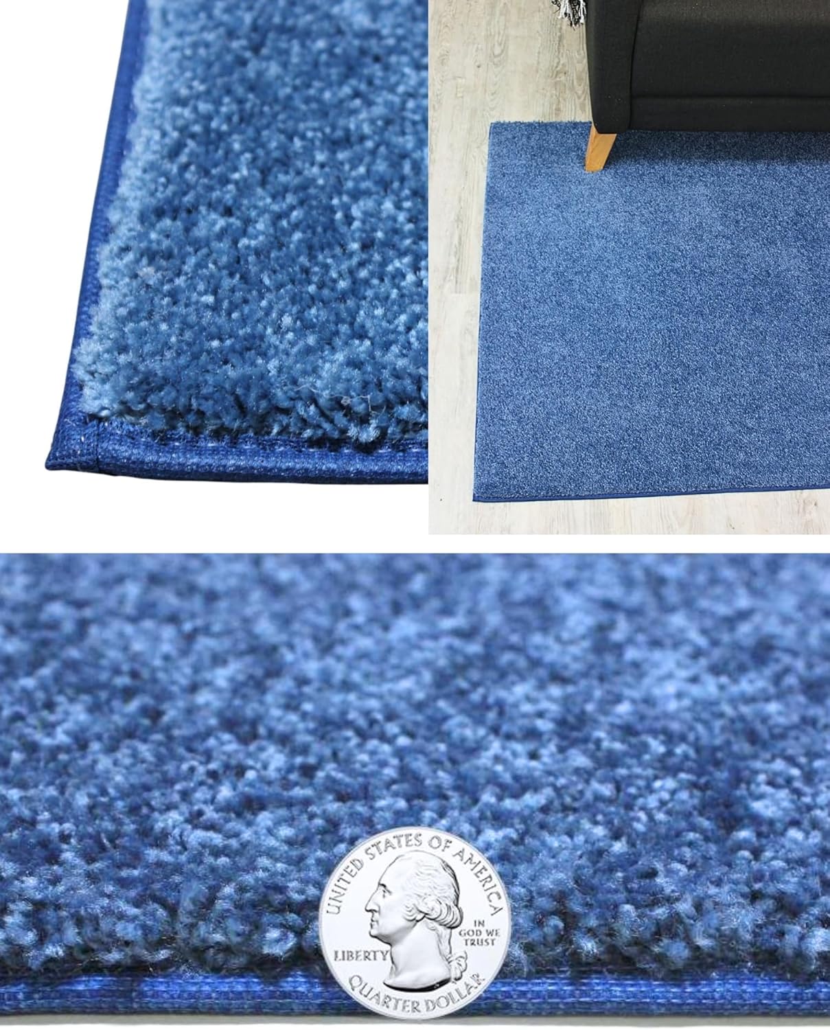 KOECKRITZ Soft and Colorful Kids Classroom Area Rugs (Passes Flammability Pill Test) Many Sizes and Bright Colors to Select from (3' x 12', Royal)