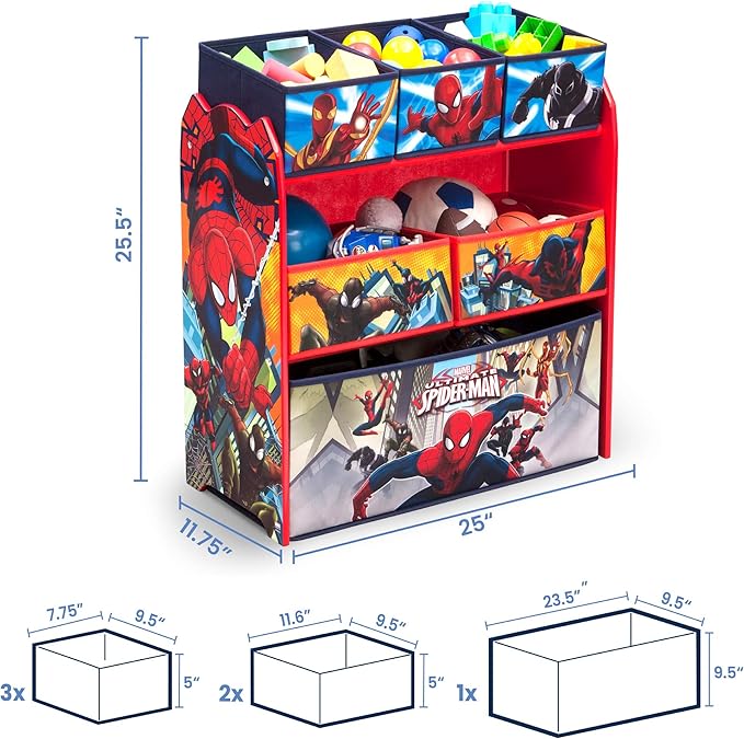 Delta Children Multi-Bin Toy Organizer, Marvel Spider Man